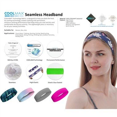 Dry-fit Elastic COOLMAX Sports Sweatband